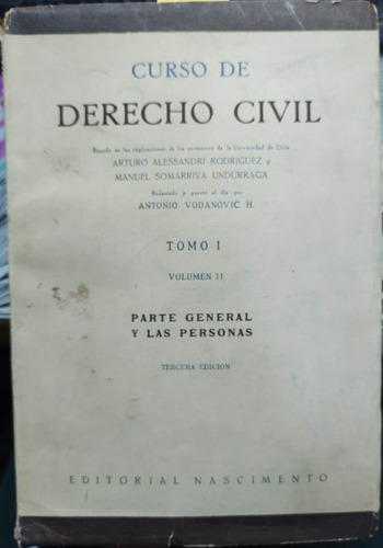 Curso De Derecho Civil. T.i - Vol. Ii / Alessandri