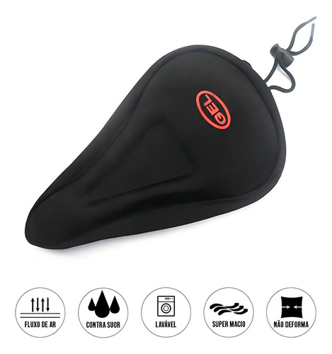 Proteção De Assento Gel Bike Oggi . Cor Preto