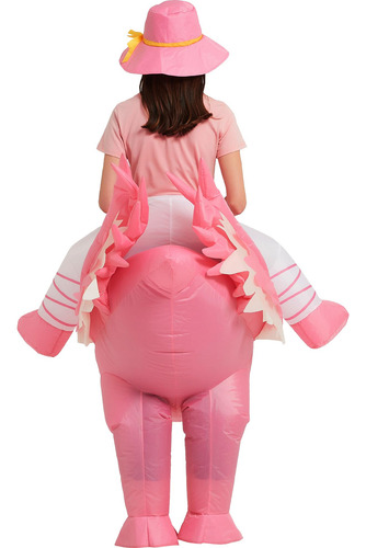 Inflatable Flamingo Costume Riding On Flamingo Air Blow Up