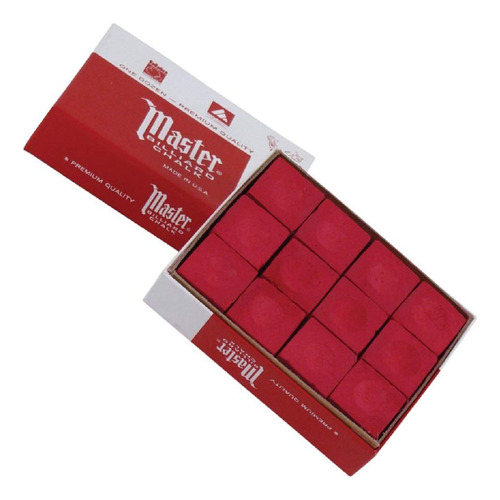 Tweeten Master Red Billar Chalk Caja De 12 Unidades