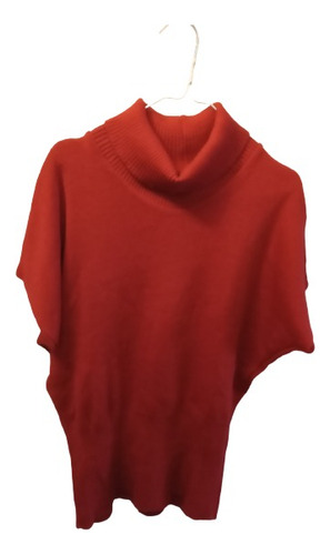 Sweater Dama Lanilla Rojo Cuello Polera Talle Unico