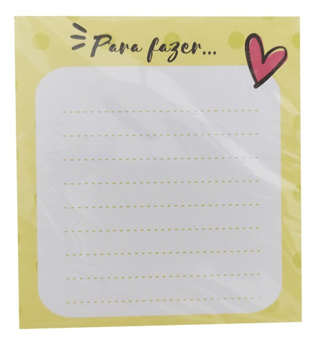 Bloco Papel Lembrete 11x12 Com 48 Folhas Amarelo