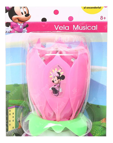 Vela Pastel Musical Flor De Loto Fiesta Minnie Mouse Min0m1