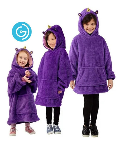 Peluche Polerón Con Capucha Morado - Huggle Pets Divertidos