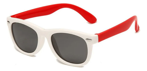 Óculos Solar Infantil Proteção Uv400 Retrô Gato Quadrado Cor Branco Vermelho Color