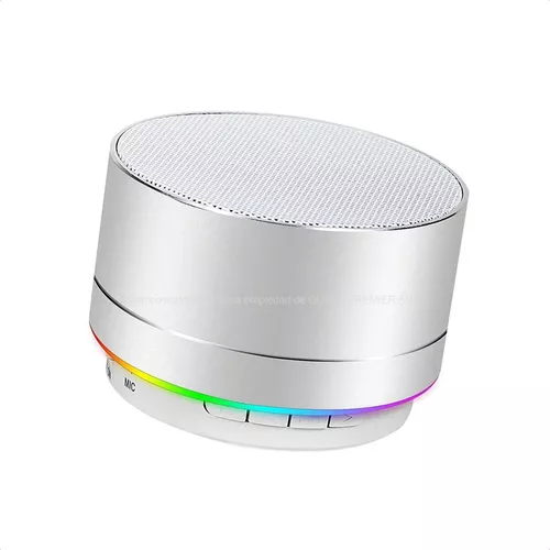 Mini Parlante Bluetooth Aluminio Colores Luz Led Lector Sd