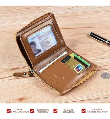 Carteras Aiks Kangaroo, Cartera De Cuero Con Bloqueo Rfid Texture Black