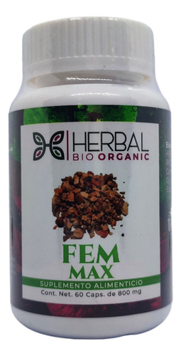 Fem Max Control Hormonal Cólicos Menopausia H Bio Organic Sabor Sin Sabor