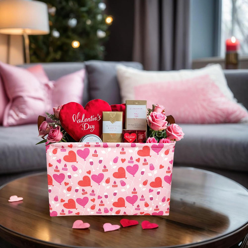 Cesta De Pascua Grande Con Corazón Para Regalos