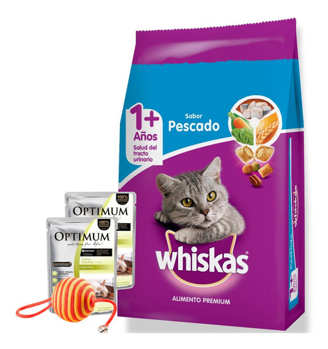 Alimento Whiskas 1+ Whiskas Gatos s para gato adulto todos los tamaños sabor pescado en bolsa de 10kg