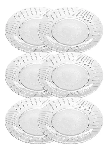 Plato Playo Vidrio Transparente Rigolleau Tilcara X6