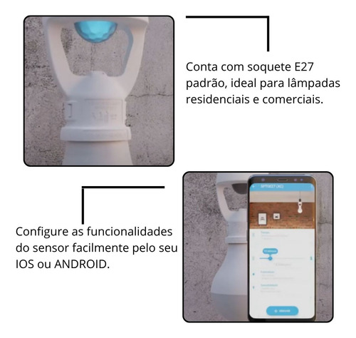 Kit 2 Sensor De Presença Soquete E27 Fotocélula App Celular