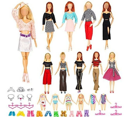 Keysse Ropa De Muñeca Y Accesorios Para Barbie 24 Piezas