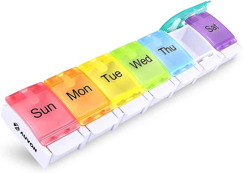 Auvon Weekly Pill Organizer, 7 Compartments