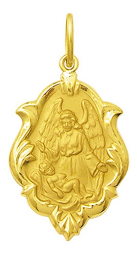 Medalha Anjo Da Guarda Em Ouro 18k 0,8 Gr Com Certificado
