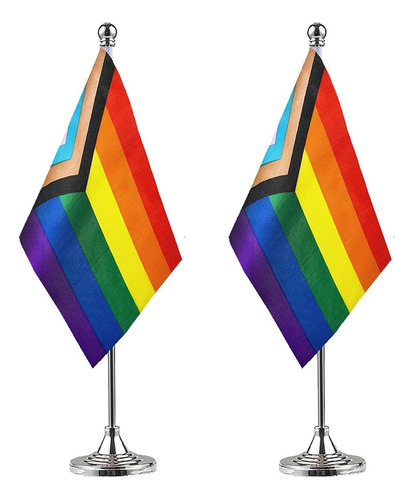 Zxvzyt Paquete De 2 Banderas De Mesa Gay Con Diseño De Orgul