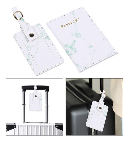 Funda De Pasaporte De Viaje Simple Y Juego De Etiquetas De