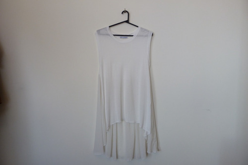 Musculosa Zara Blanca Larga, Talle L