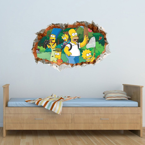 Adesivo De Parede - Infantil - Parede Quebrada Os Simpsons 1