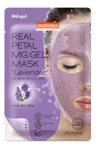 Máscara De Gel Pétalos De Lavanda Purederm® | Revitalizante