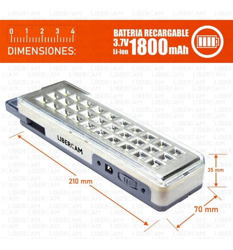 Imagen 10 de 12 de Luz De Emergencia Slt 30 Leds Slt 15 Hs Autonomía Color Blanco