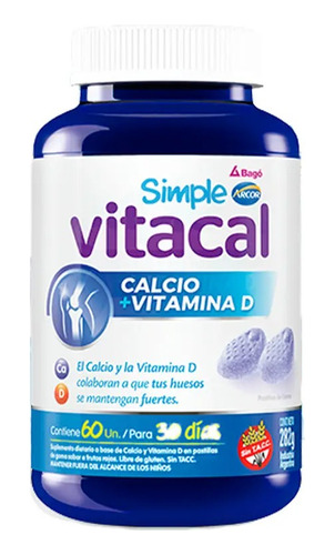 Simple Calcio + Vitamina D 60 Pastillas De Goma Arcor 282 G