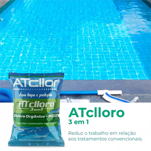 Atcllor Cloro 3 Em 1 Piscina Limpa E Protegida Multiação 1kg