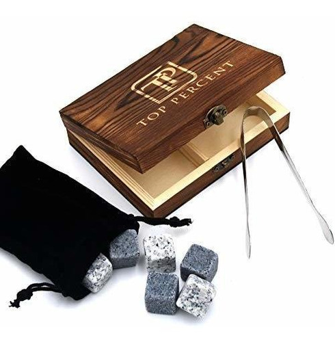 Caja De Regalo De Piedra De Whisky Con 9 Piedras De Granito 