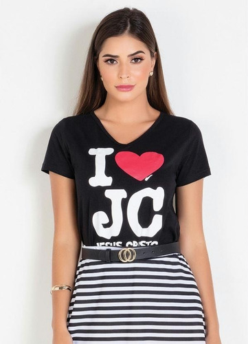 Imagem 5 de 7 de T-shirt Feminina Blusa Com Estampa Frontal Moda Evangélica