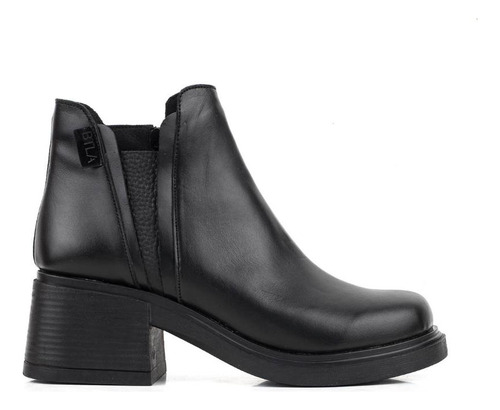 Botas Mujer Batistella Cortas Con Recortes Cuero Negro