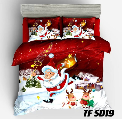 Cubre Cama De Navidad 2 Plazas