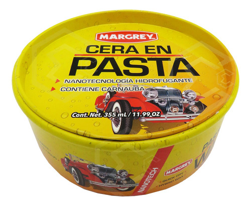 Cera Para Carro En Pasta Automotriz Margrey 355 Ml Carnauba