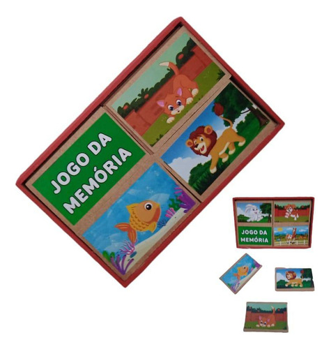 Brinquedo Pedagógico Educativo Estojo Jogo Memória Animais