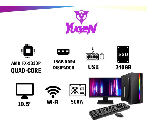 Yugen Pc Gamer Amd Quad Core 16gb 240gb Ssd Monitor Wifi Ventronic Yugen Pc Gamer Amd Quad Core 16gb 240gb Ssd Monitor Wifi Ventronic
