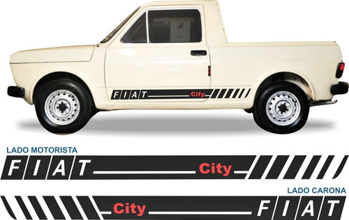 Adesivos Fiat 147 City Picape Faixa Lateral Par 