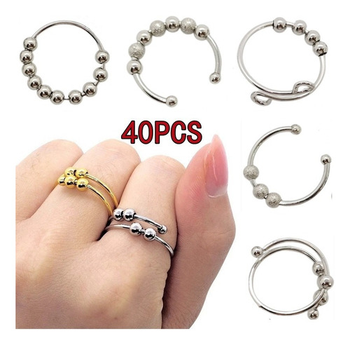 Anillo De Ansiedad Antiestrés De Giro Libre De 40 Piezas