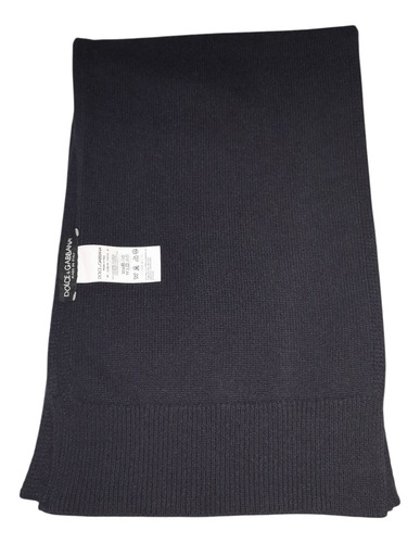 Bufanda Pashmina Dolce&gabbana Made In Italy Auténtica Azul Oscuro Tejido Unico