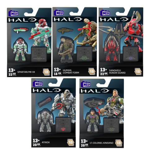 Halo Mega Construx Serie 18 Completa 5 Figuras Selladas