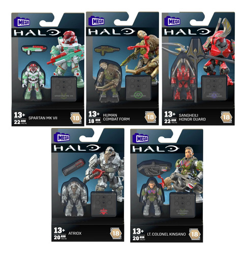 Halo Mega Construx Serie 18 Completa 5 Figuras Selladas 