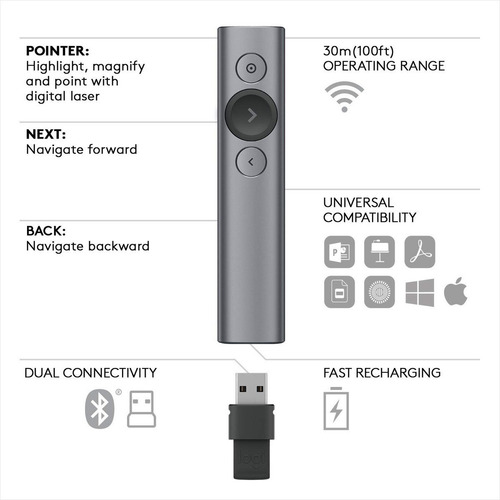 Señalador / Presentador Remoto Avanzado Logitech Spotlight