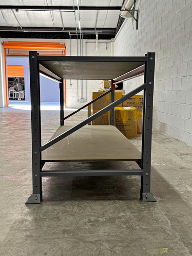 Bancada Mini Porta Pallet Com Plano Em Mdf Cru 100x180x60cm
