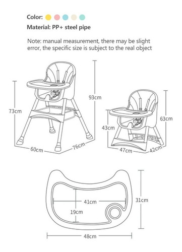 Imagen 6 de 10 de Silla Comedor Bebe 3en1 Portatil Kidshop Baby