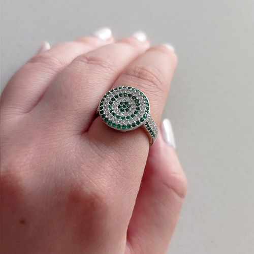 Imagen 6 de 6 de Anillo Plata Italiana 925 Y Circonitas Modelo Patricia