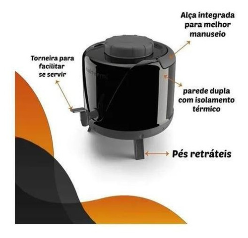 Botijão Arezzo 5 Litros Com Torneira Cor Preto