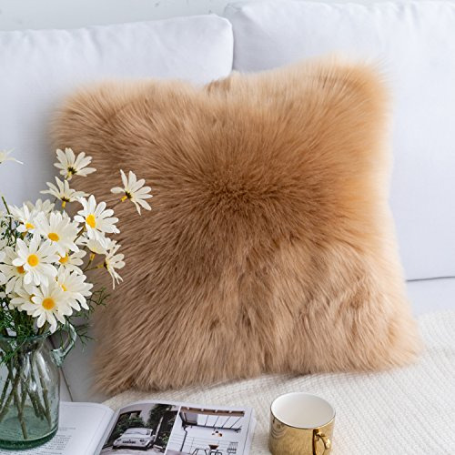 Foindtower Mongolian Plush Faux Fur Square Decorativo Tiro F