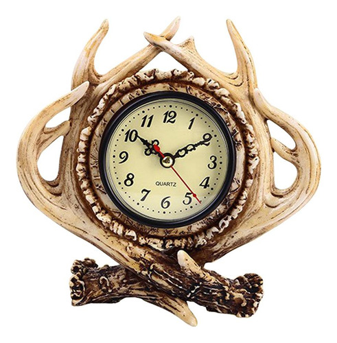 Despertador Decorativo De Resina Con Cuernos, Reloj De Mesa