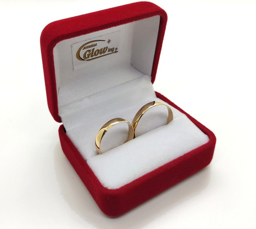 Imagen 2 de 5 de Par Alianzas Oro 18k Macizas Italiana 3mm 3 Gramos Grabadas