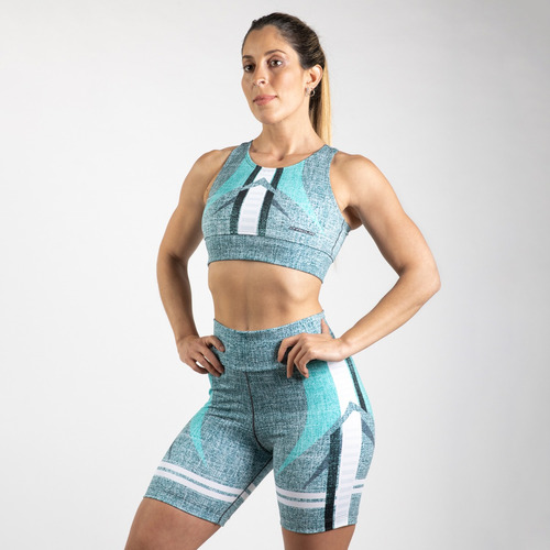 Conjunto Calza Corta Biker Y Top Deportivo,  Dagua, Mujer