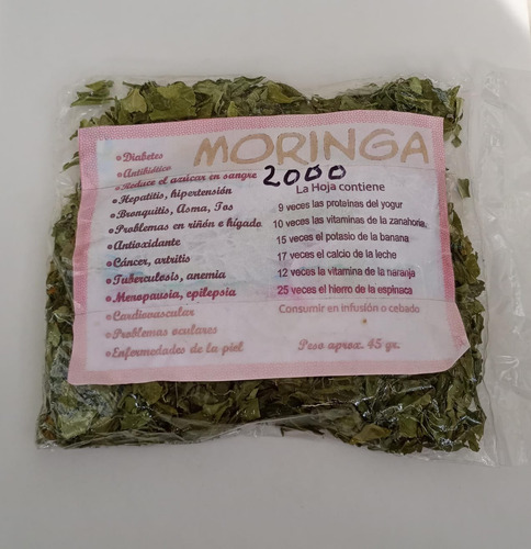 Hoja De Moringa Proteina Oranico Saludable X 20g