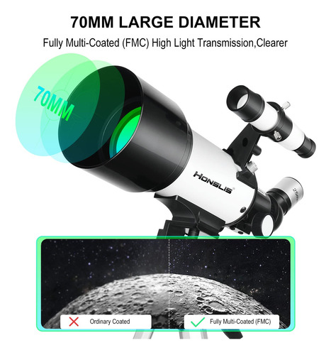 Telescopio Refractor De Viaje Apertura De 70 Cm Para Astrono